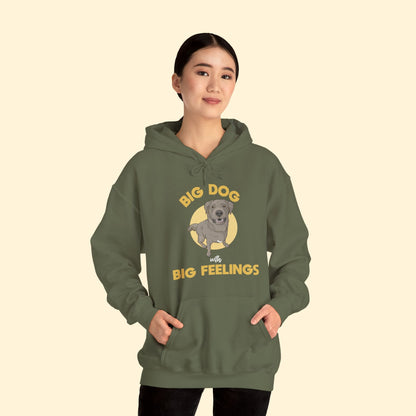 Big Dog With Big Feelings | Hooded Sweatshirt - Detezi Designs - 15246802537311364101
