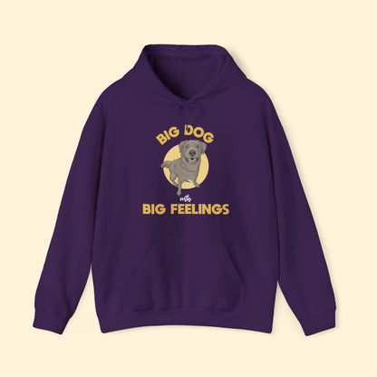Big Dog With Big Feelings | Hooded Sweatshirt - Detezi Designs - 15246802537311364101