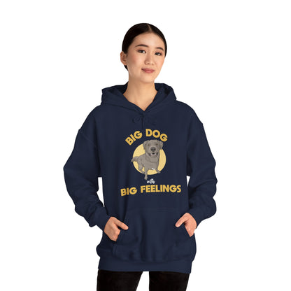 Big Dog With Big Feelings | Hooded Sweatshirt - Detezi Designs-26812654043904608945