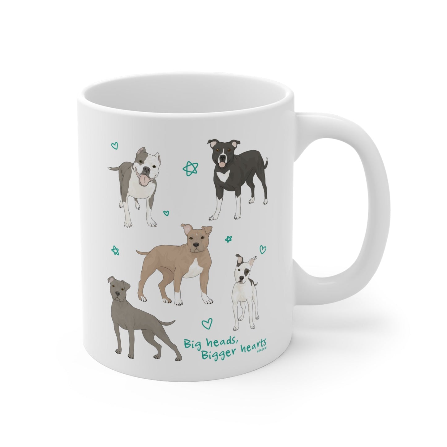 Big Heads, Bigger Hearts | 11oz Mug - Detezi Designs - 13715488072045605196