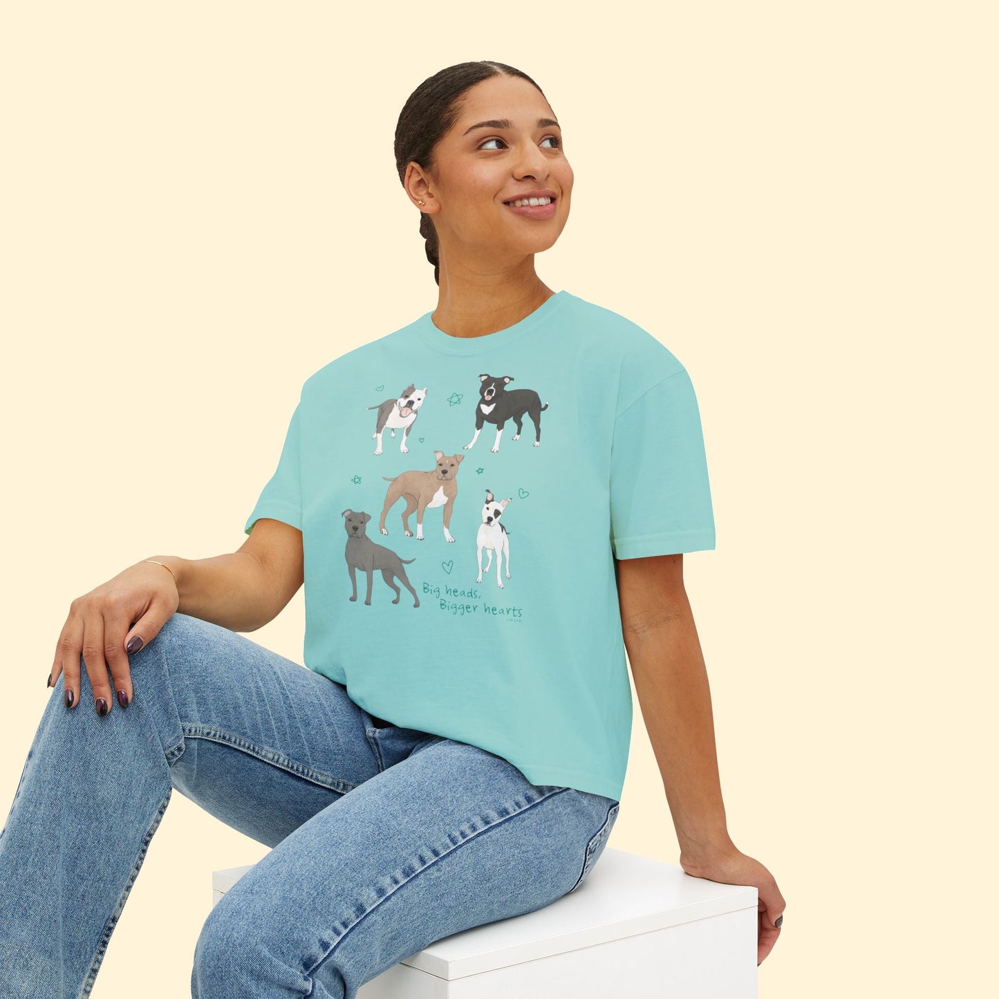 Big Heads, Bigger Hearts | Comfort Colors Boxy Tee - Detezi Designs - 23450016260184928326