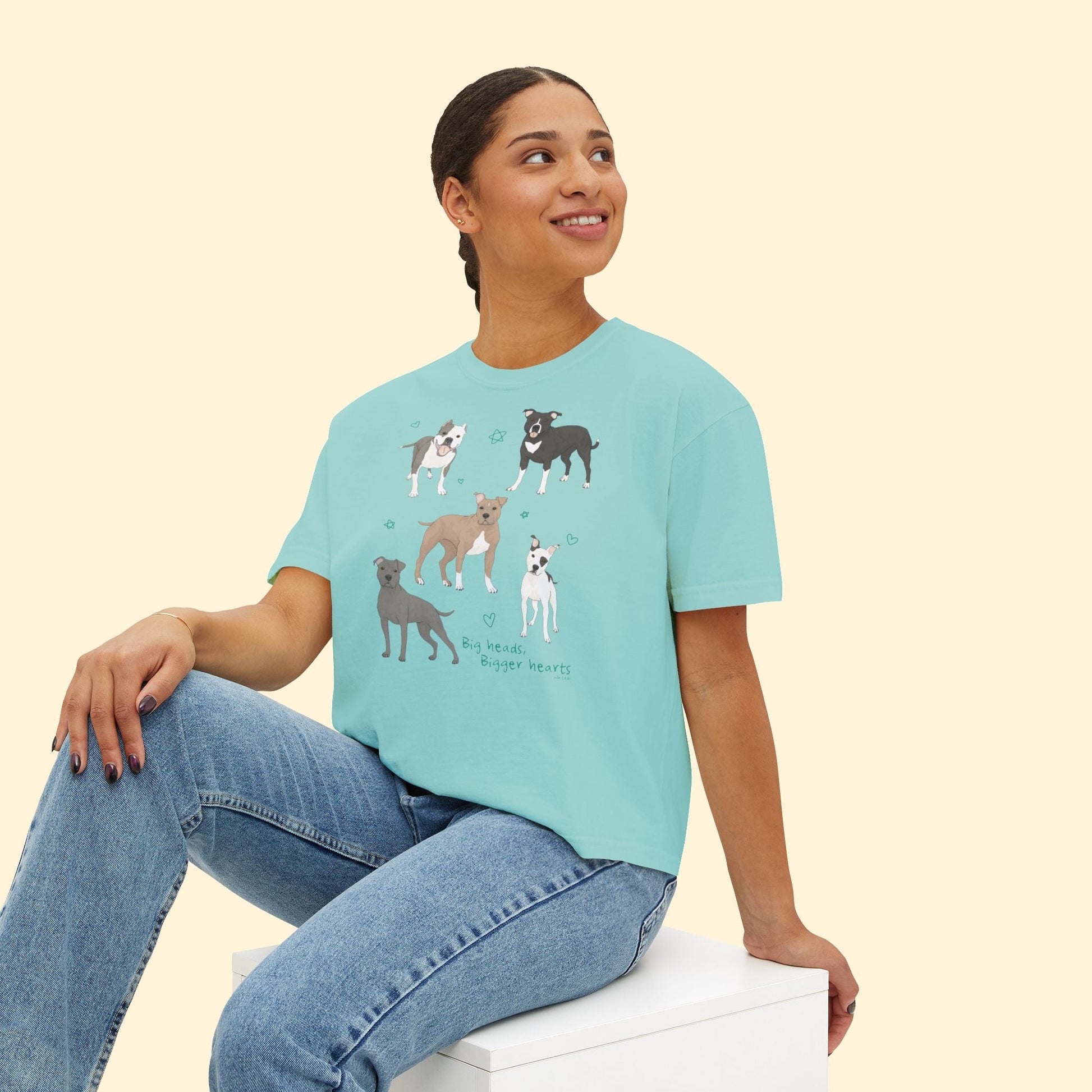 Big Heads, Bigger Hearts | Comfort Colors Boxy Tee - Detezi Designs - 23450016260184928326