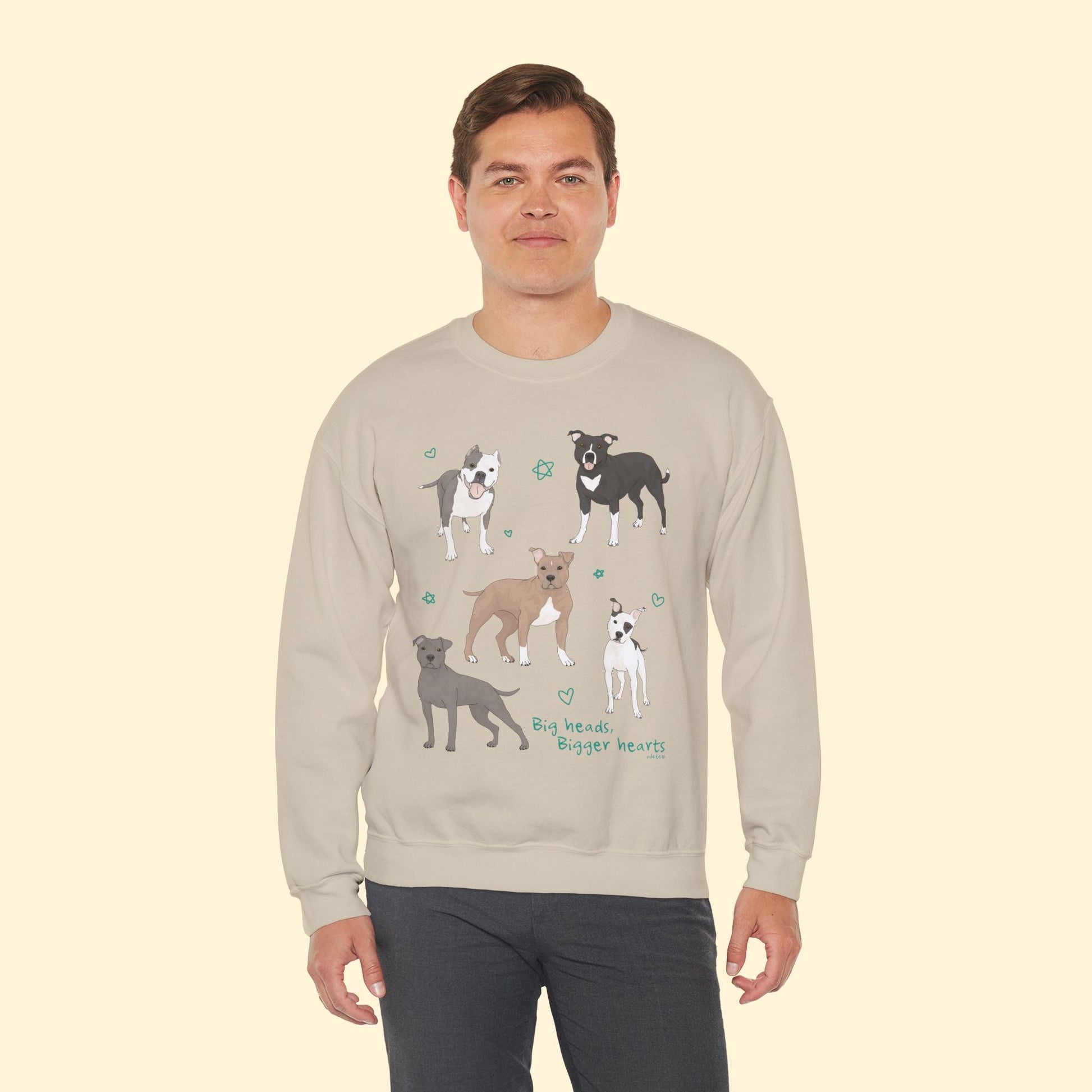 Big Heads, Bigger Hearts | Crewneck Sweatshirt - Detezi Designs - 24314571433564736752