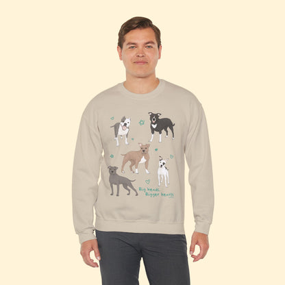 Big Heads, Bigger Hearts | Crewneck Sweatshirt - Detezi Designs - 24314571433564736752