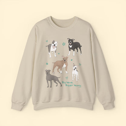 Big Heads, Bigger Hearts | Crewneck Sweatshirt - Detezi Designs - 30300077441956107660