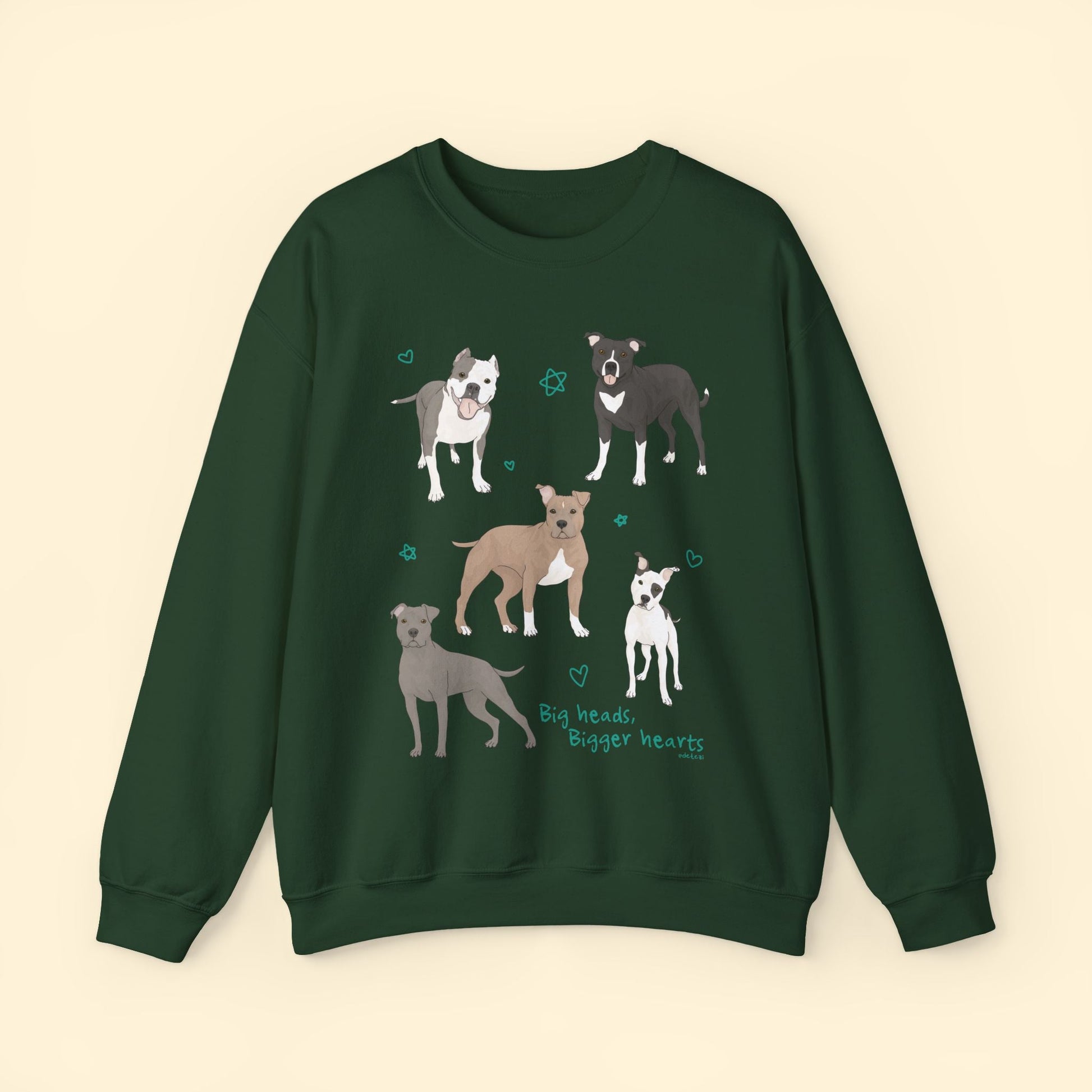 Big Heads, Bigger Hearts | Crewneck Sweatshirt - Detezi Designs - 31353062864520232963