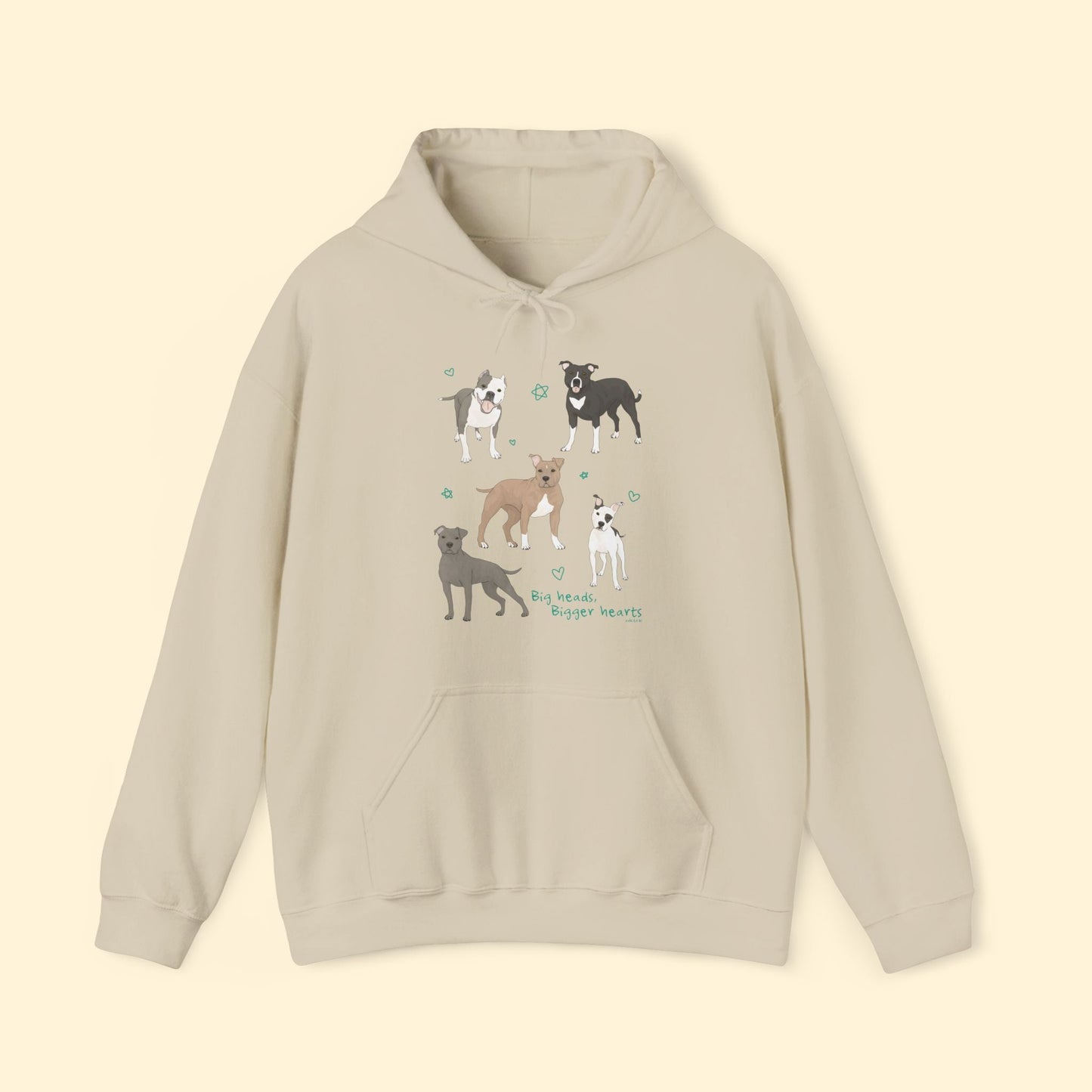 Big Heads, Bigger Hearts | Hooded Sweatshirt - Detezi Designs - 26398837582941489619