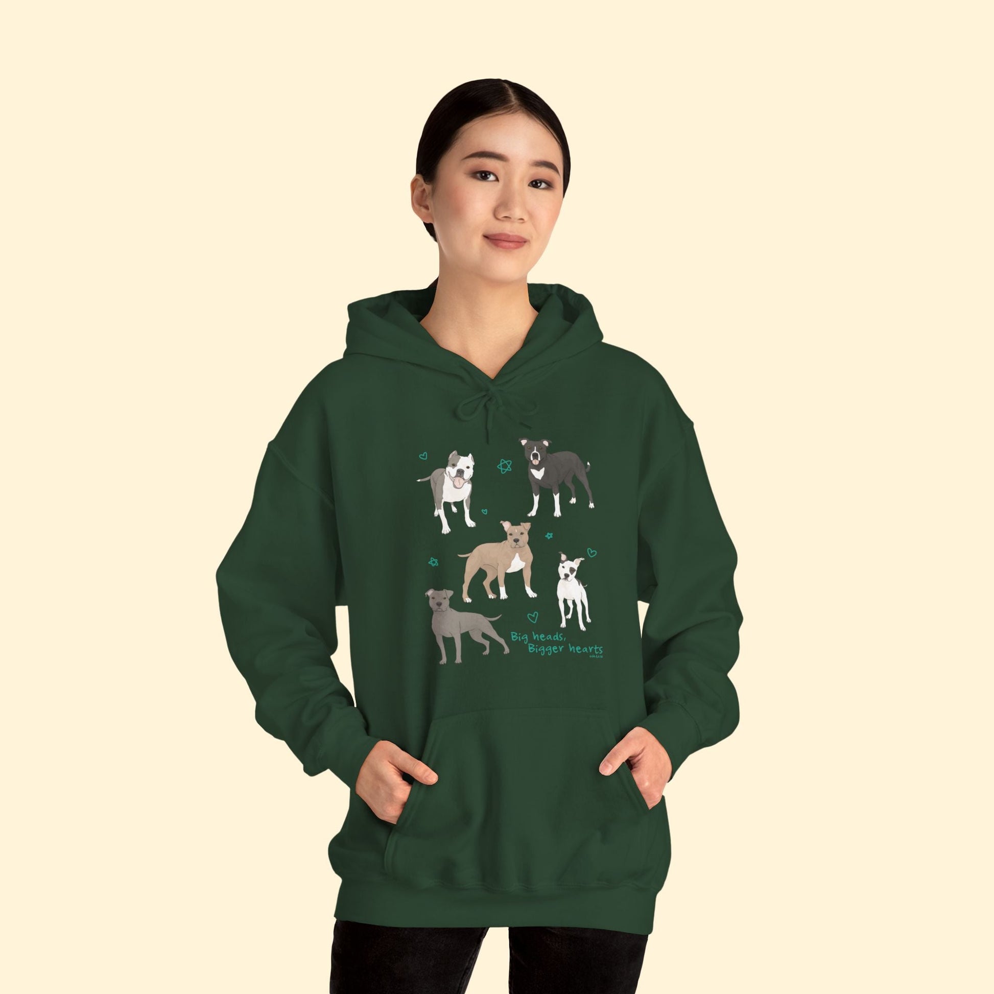 Big Heads, Bigger Hearts | Hooded Sweatshirt - Detezi Designs - 29310173884885604146