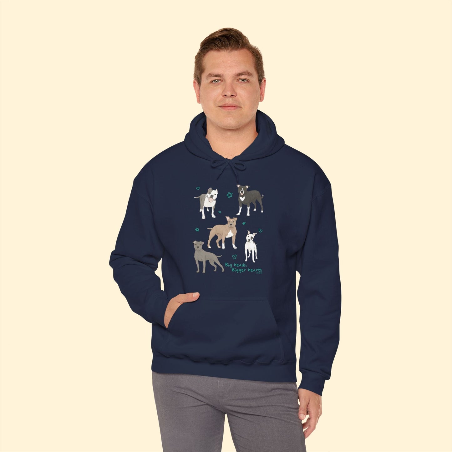 Big Heads, Bigger Hearts | Hooded Sweatshirt - Detezi Designs - 29310173884885604146