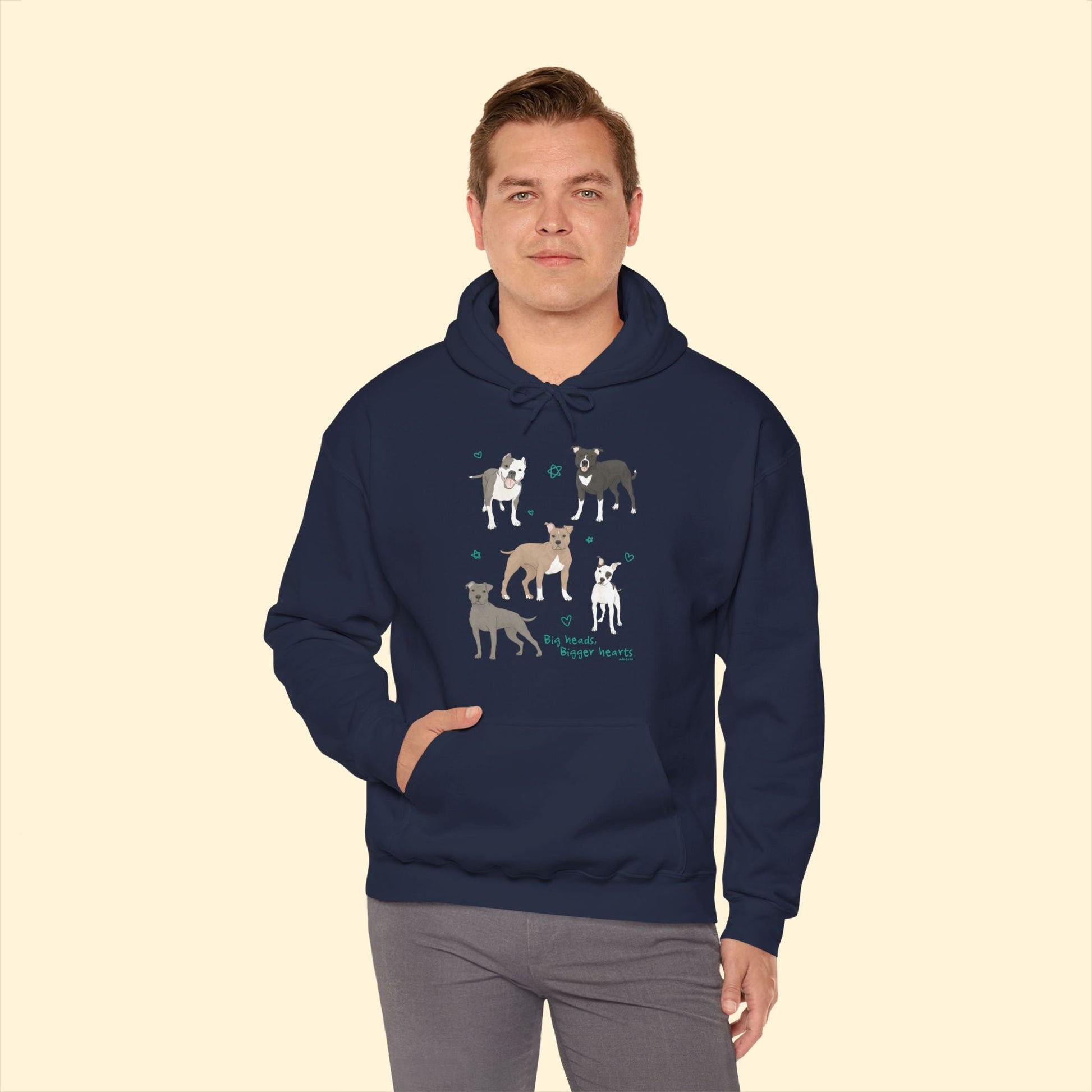 Big Heads, Bigger Hearts | Hooded Sweatshirt - Detezi Designs - 29310173884885604146