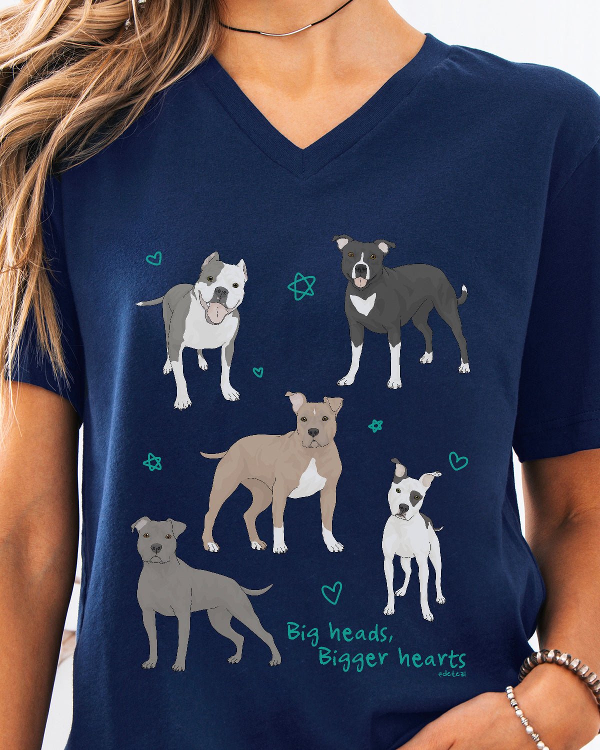 Big Heads, Bigger Hearts | Unisex V - Neck Tee - Detezi Designs - 12600546158571444354