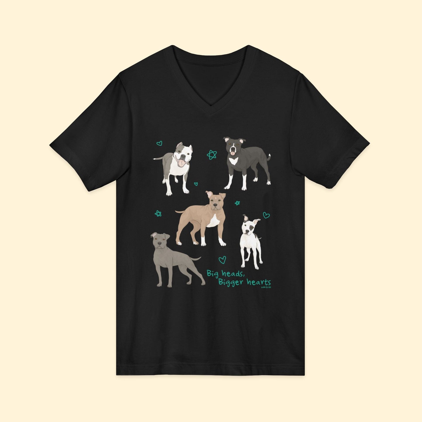 Big Heads, Bigger Hearts | Unisex V - Neck Tee - Detezi Designs - 12600546158571444354