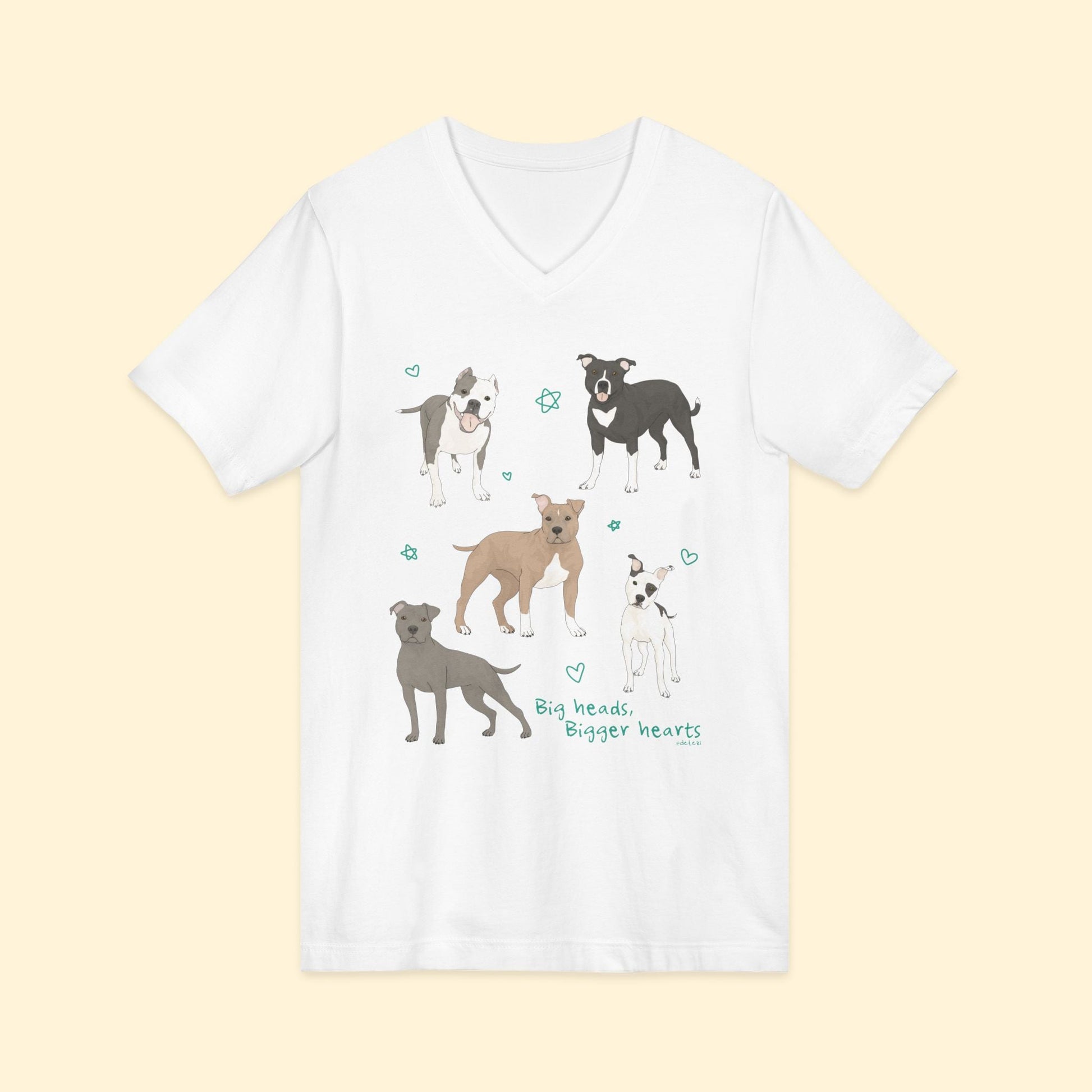 Big Heads, Bigger Hearts | Unisex V - Neck Tee - Detezi Designs - 18405572061986794596