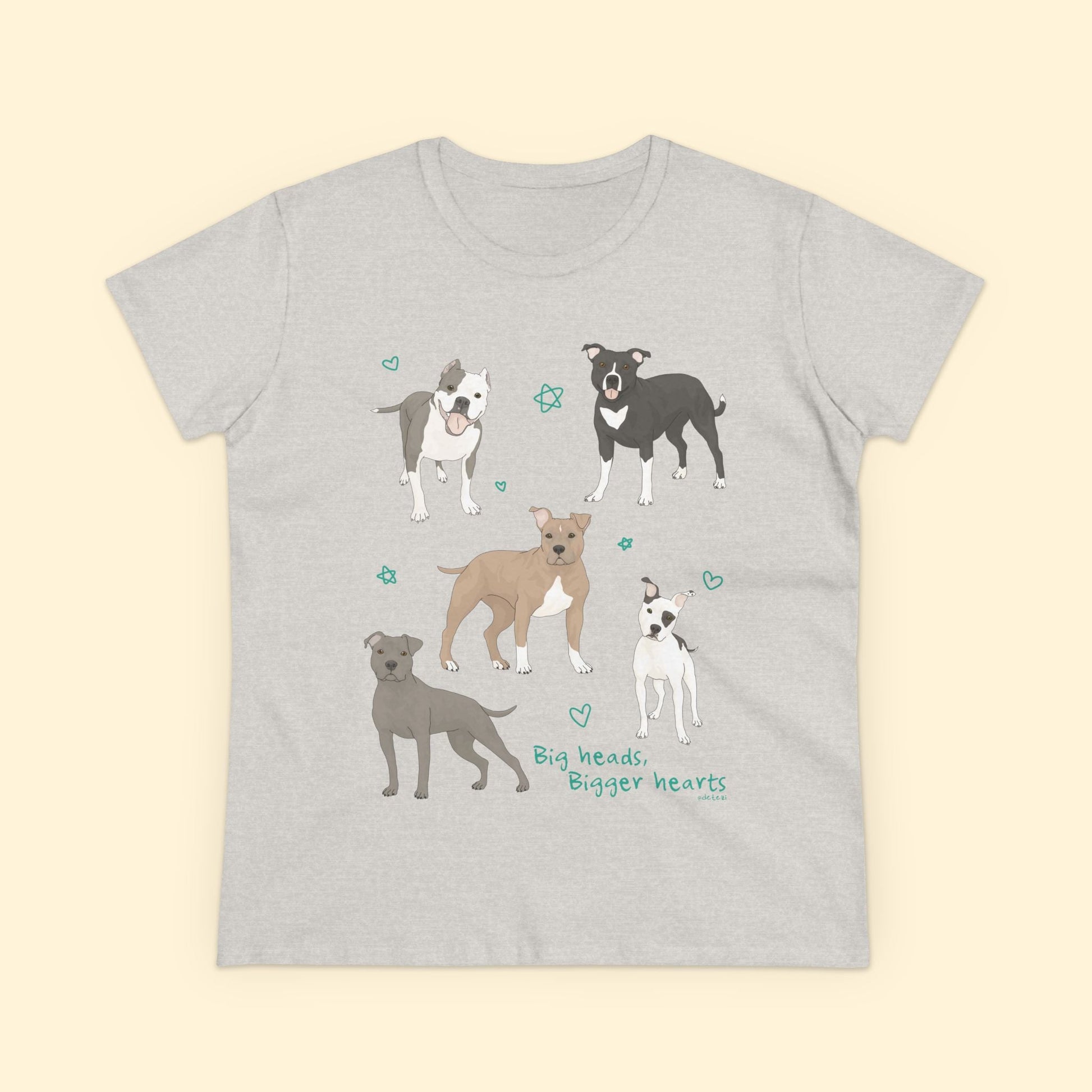 Big Heads, Bigger Hearts | Women's Midweight Cotton Tee - Detezi Designs - 15405795078121458745