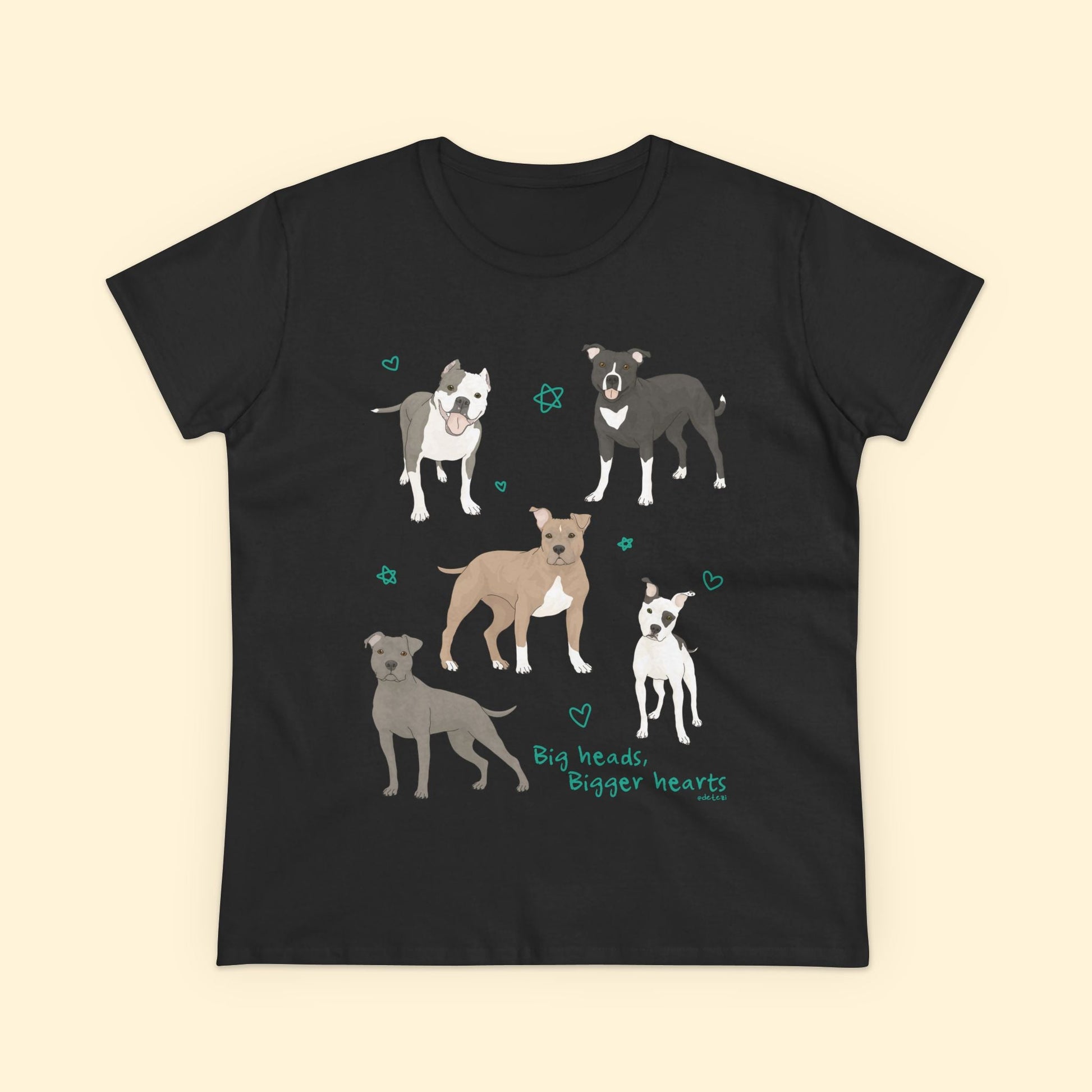 Big Heads, Bigger Hearts | Women's Midweight Cotton Tee - Detezi Designs - 70436331071547243257