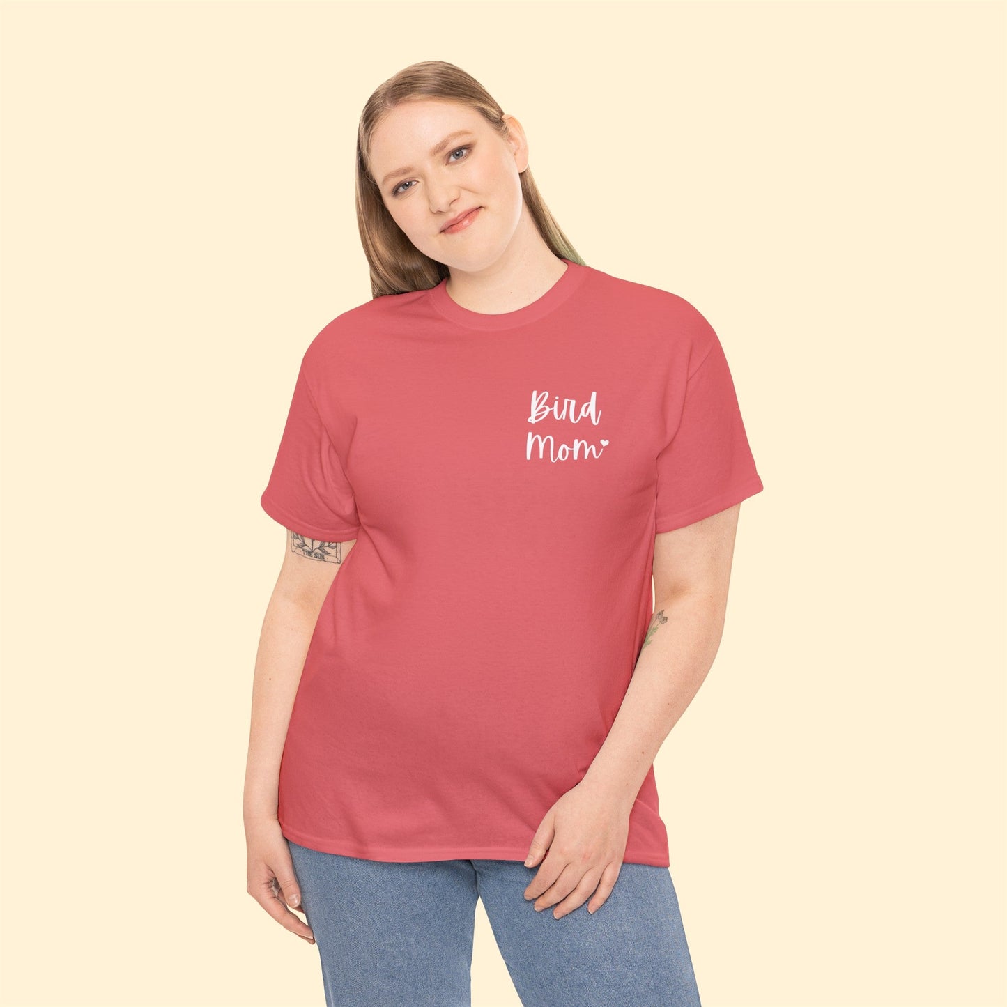 Bird Mom | Pocket Print | Unisex T-shirt - Detezi Designs-27911757887517744487