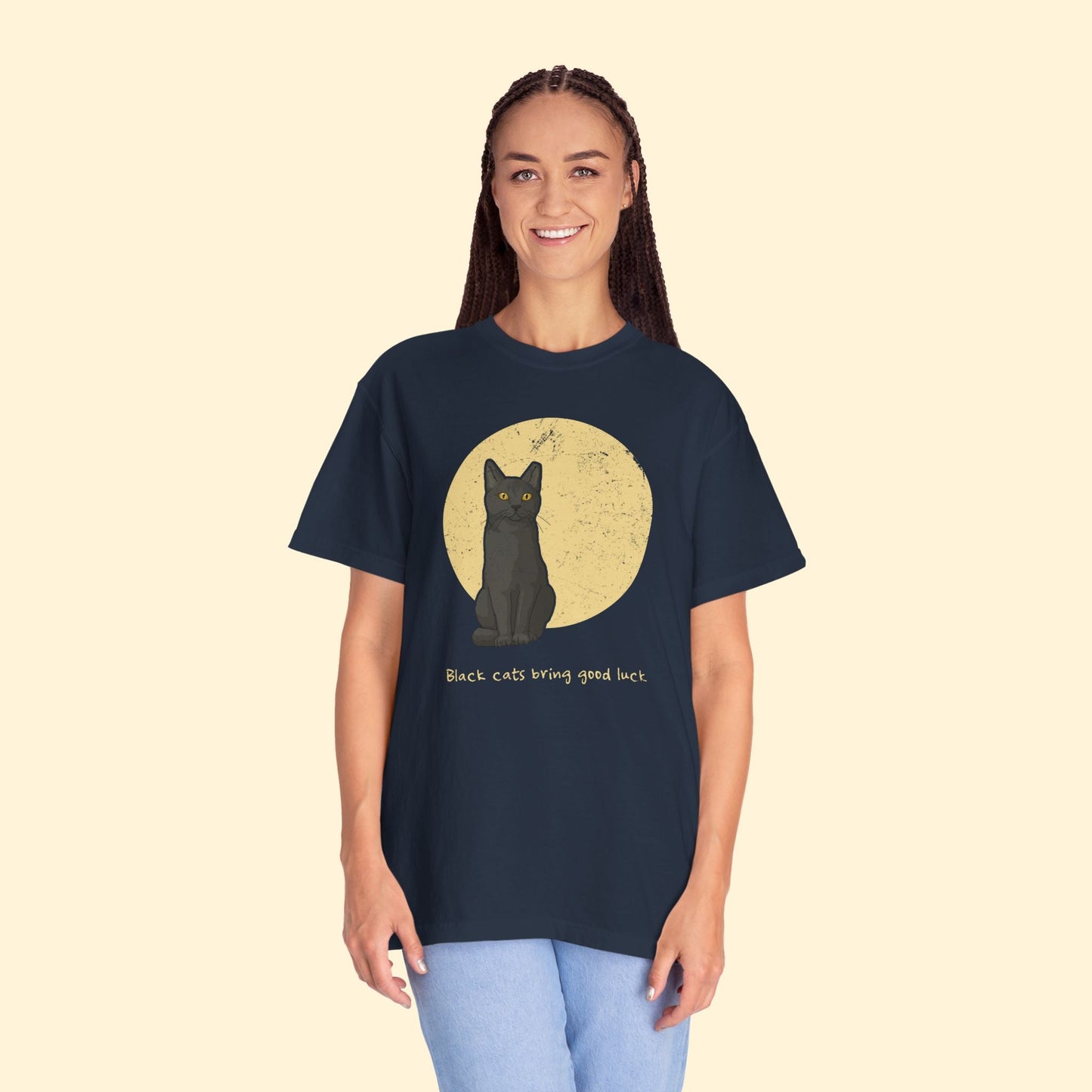 Black Cats Bring Good Luck | Comfort Colors Unisex T-shirt - Detezi Designs - 34400868270552039878