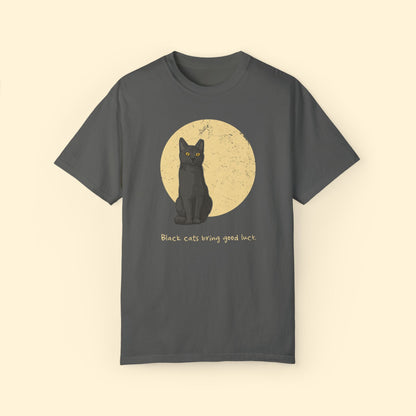 Black Cats Bring Good Luck | Comfort Colors Unisex T-shirt - Detezi Designs - 34400868270552039878