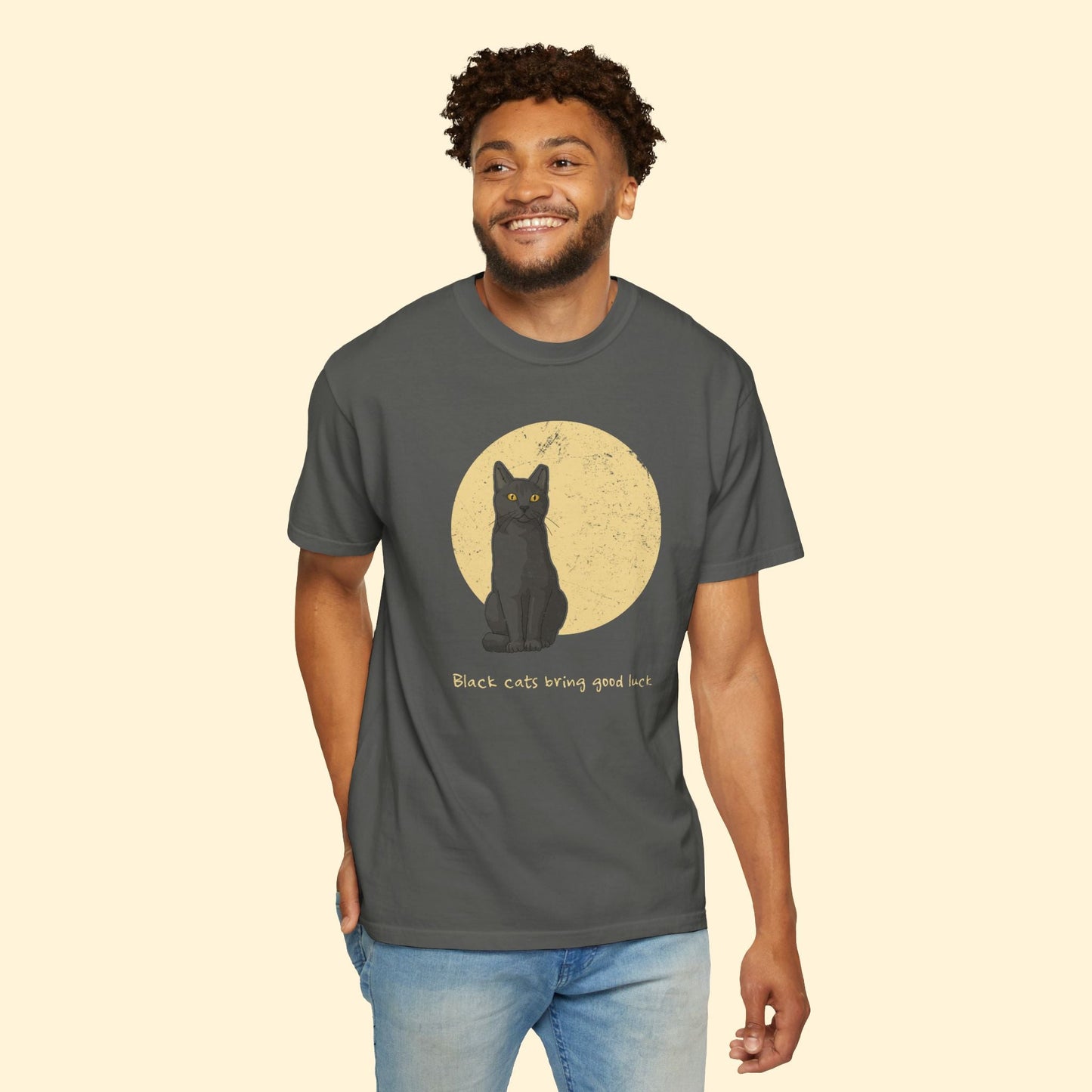 Black Cats Bring Good Luck | Comfort Colors Unisex T-shirt - Detezi Designs - 34400868270552039878