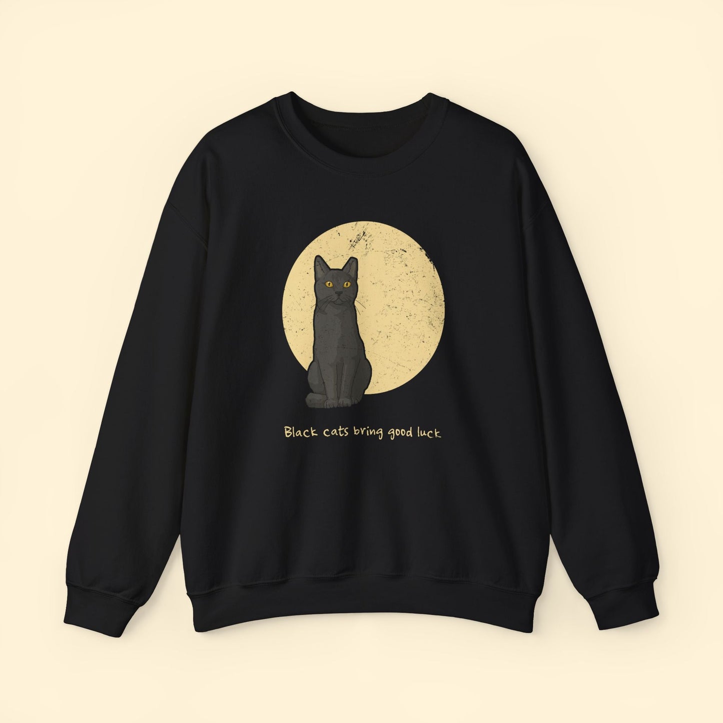 Black Cats Bring Good Luck | Crewneck Sweatshirt - Detezi Designs - 25908809875754483043