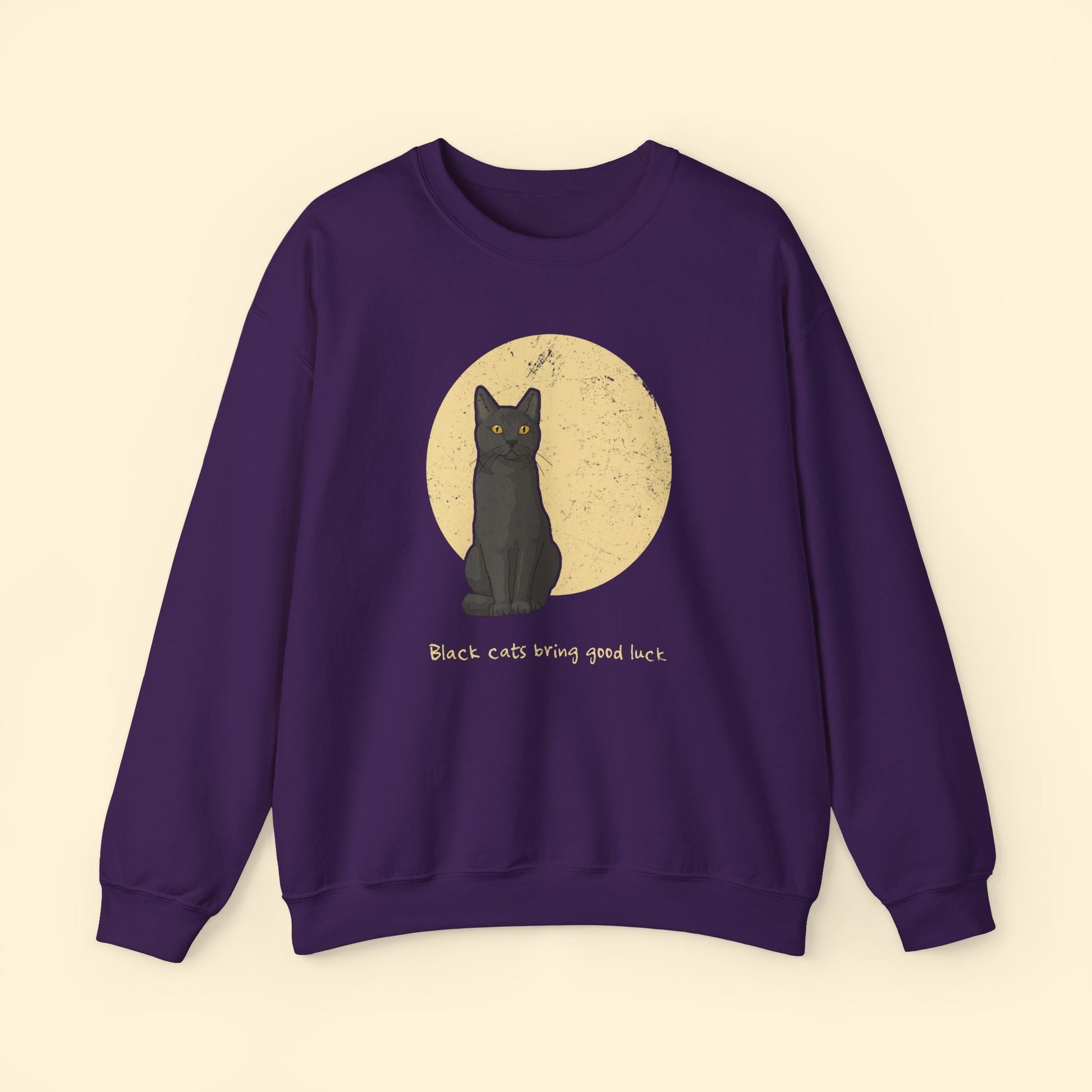 Black Cats Bring Good Luck | Crewneck Sweatshirt - Detezi Designs - 32416312296312753064