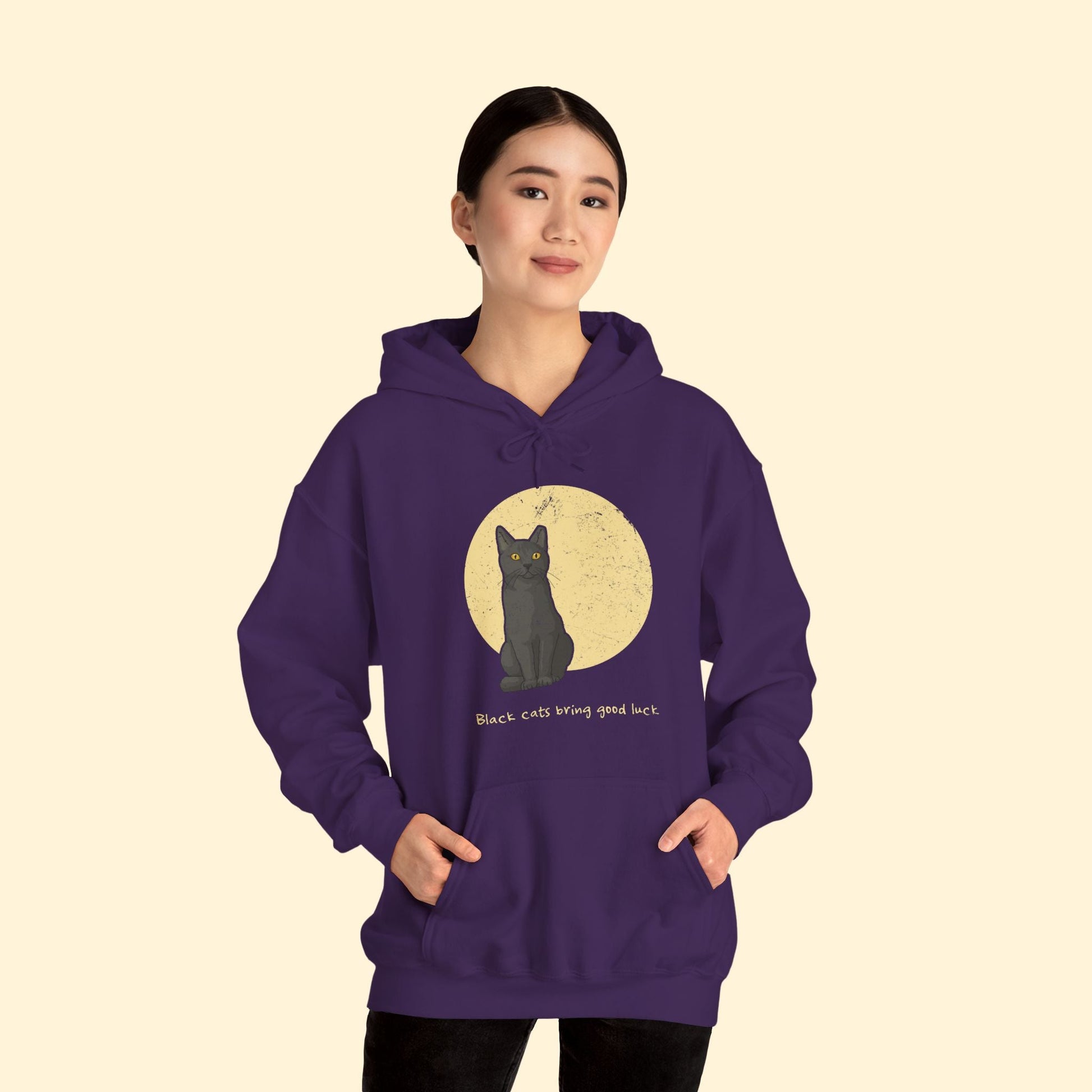 Black Cats Bring Good Luck | Hooded Sweatshirt - Detezi Designs - 17845789421739507581