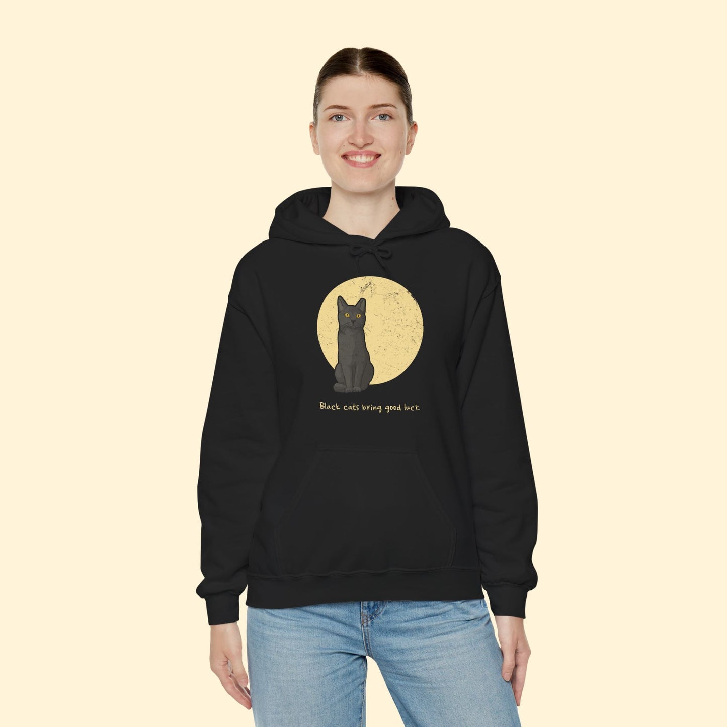 Black Cats Bring Good Luck | Hooded Sweatshirt - Detezi Designs - 17845789421739507581