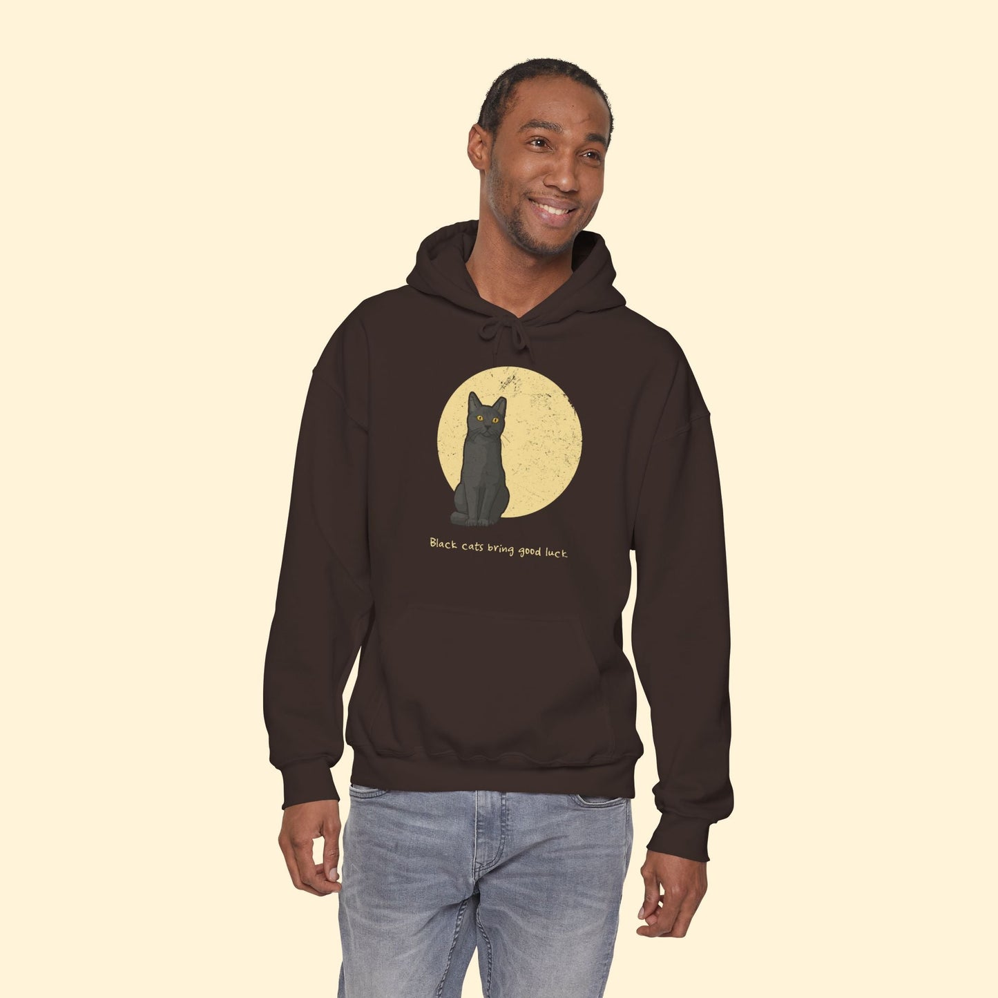 Black Cats Bring Good Luck | Hooded Sweatshirt - Detezi Designs - 17845789421739507581