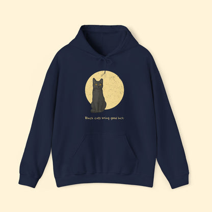 Black Cats Bring Good Luck | Hooded Sweatshirt - Detezi Designs - 31081166597737645950