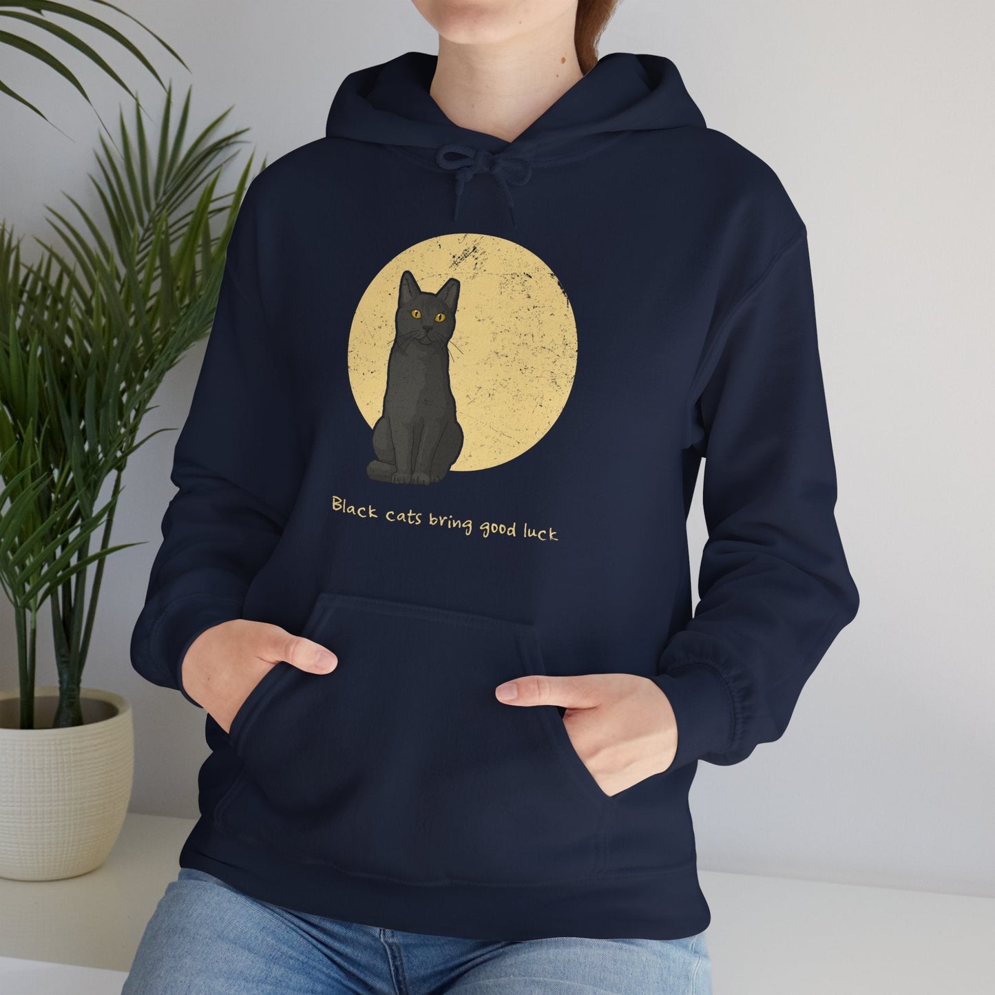 Black Cats Bring Good Luck | Hooded Sweatshirt - Detezi Designs - 98951296362615301822