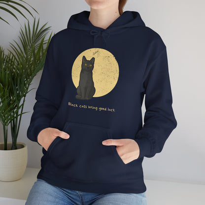 Black Cats Bring Good Luck | Hooded Sweatshirt - Detezi Designs - 98951296362615301822
