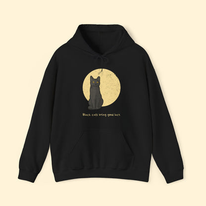 Black Cats Bring Good Luck | Hooded Sweatshirt - Detezi Designs - 98951296362615301822