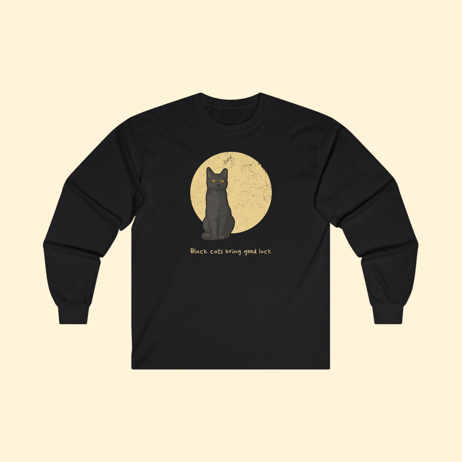 Black Cats Bring Good Luck | Long Sleeve Tee - Detezi Designs - 29574609119662312450