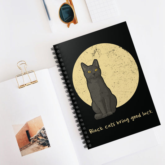 Black Cats Bring Good Luck | Notebook - Detezi Designs - 26830175091217438897