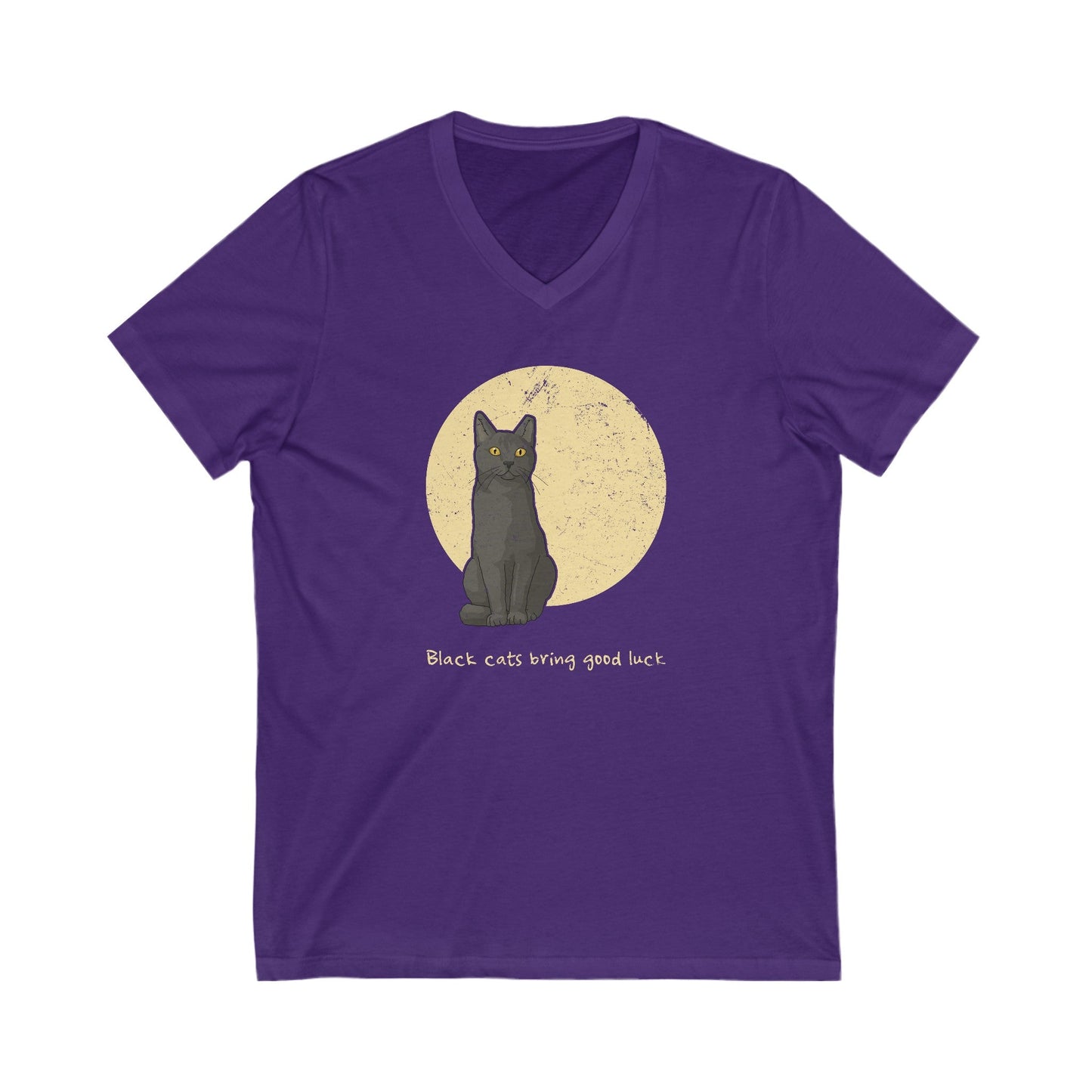 Black Cats Bring Good Luck | Unisex V - Neck Tee - Detezi Designs - 61968428583404754132