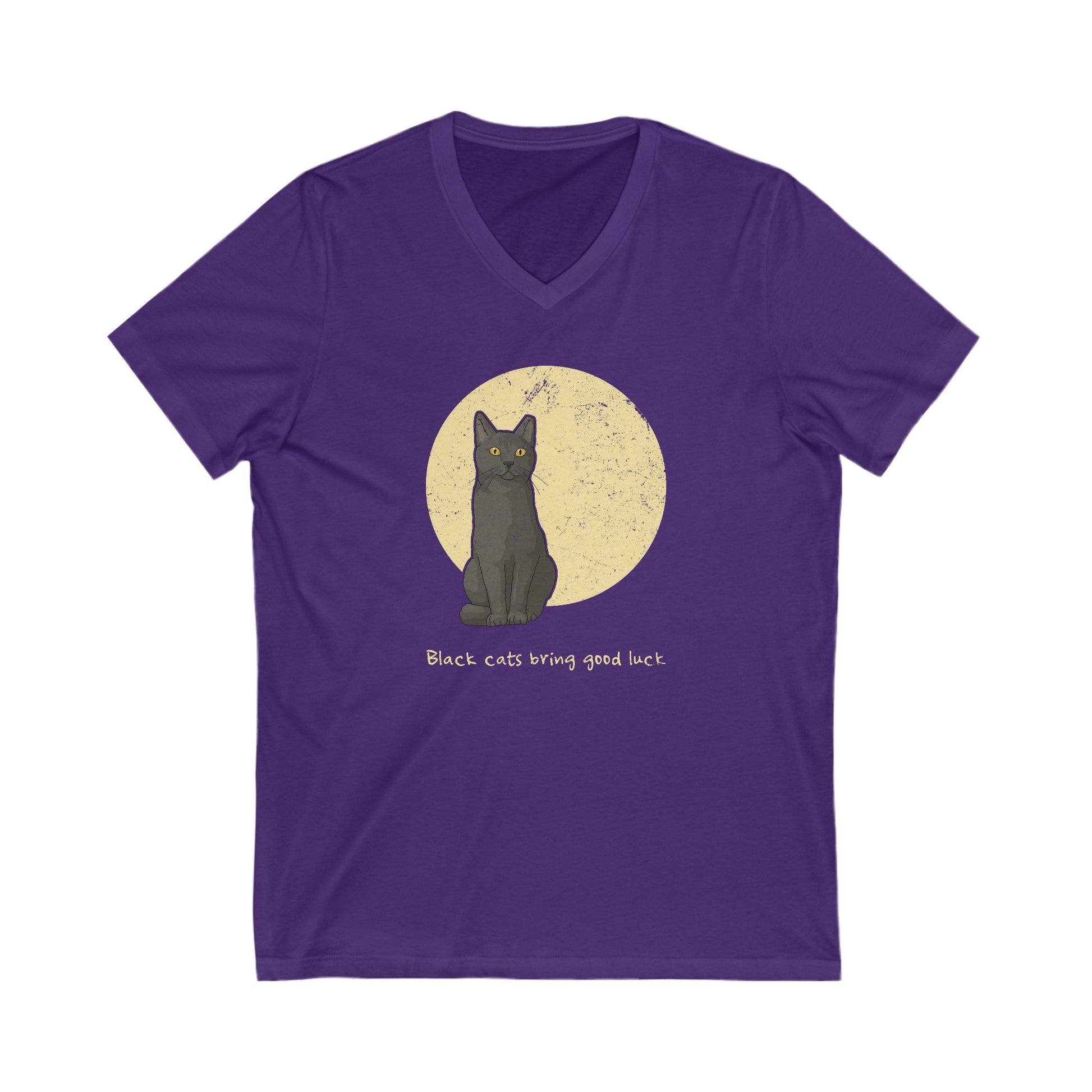 Black Cats Bring Good Luck | Unisex V - Neck Tee - Detezi Designs - 61968428583404754132