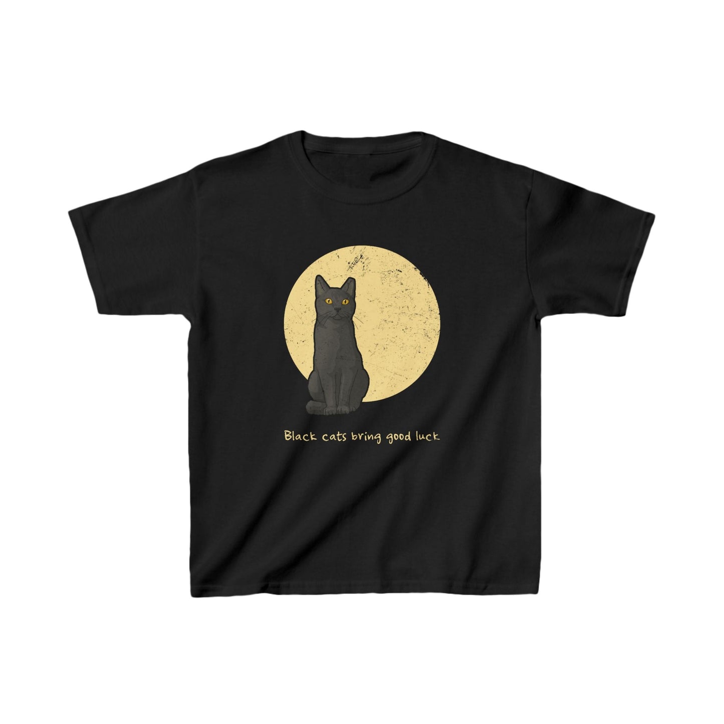 Black Cats Bring Good Luck | **YOUTH SIZE** Tee - Detezi Designs - 56446904180540196174