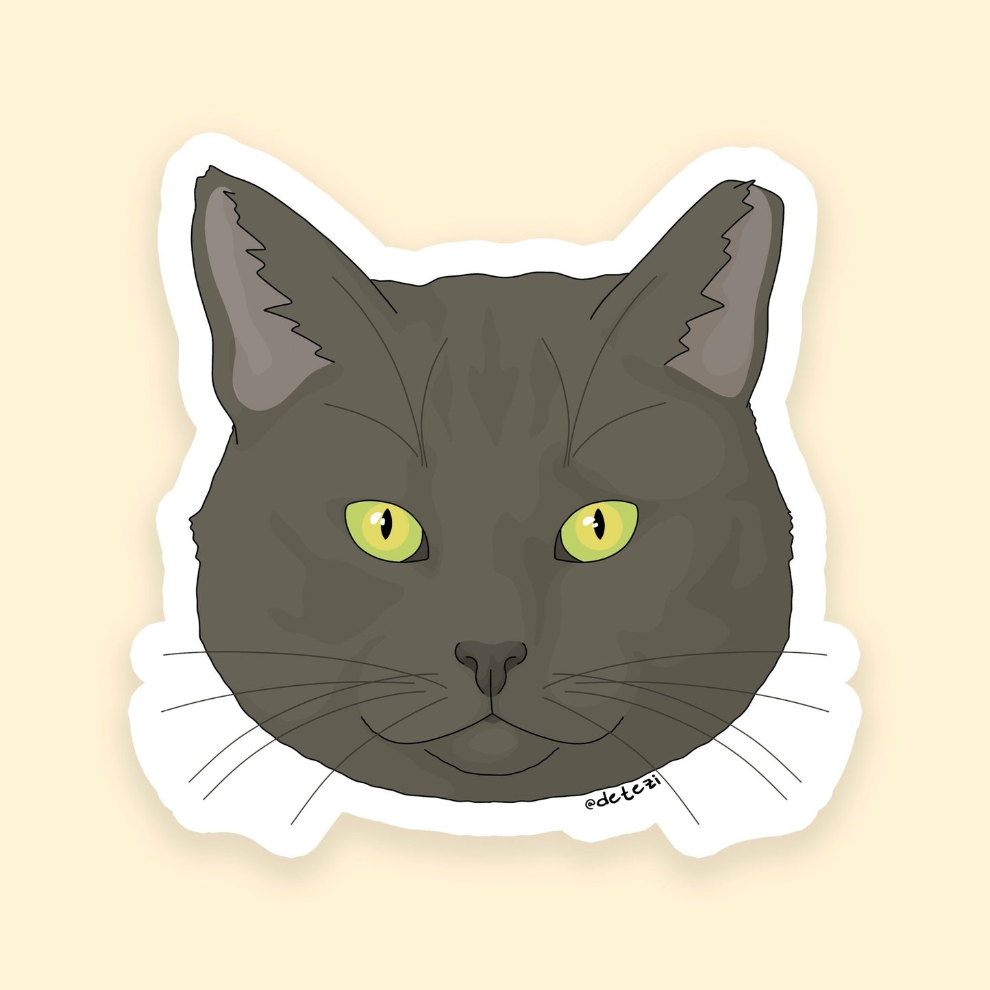 Black Tomcat | 3" Vinyl Sticker - Detezi Designs - 