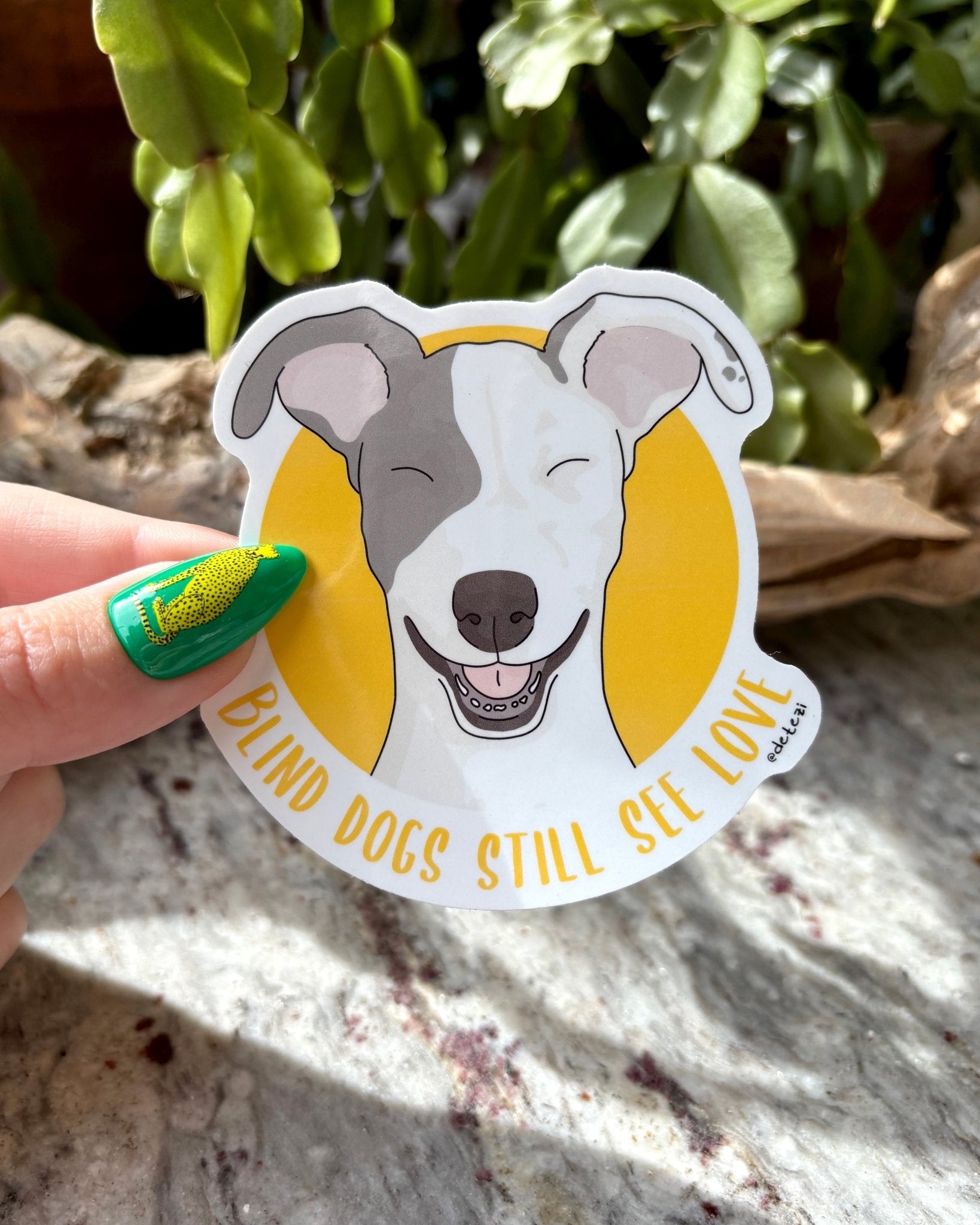Blind Dogs Still See Love | 3" Vinyl Sticker - Detezi Designs - 