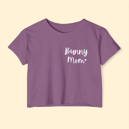 Bunny Mom | Pocket Print | Women's Festival Crop Top - Detezi Designs-29859407330931431245