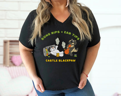 Castle Blackpaw | FUNDRAISER | Unisex V - Neck Tee - Detezi Designs - 28047791816449537780