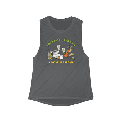 Castle Blackpaw | FUNDRAISER | Women's Flowy Scoop Muscle Tank - Detezi Designs - 28022380306408438027