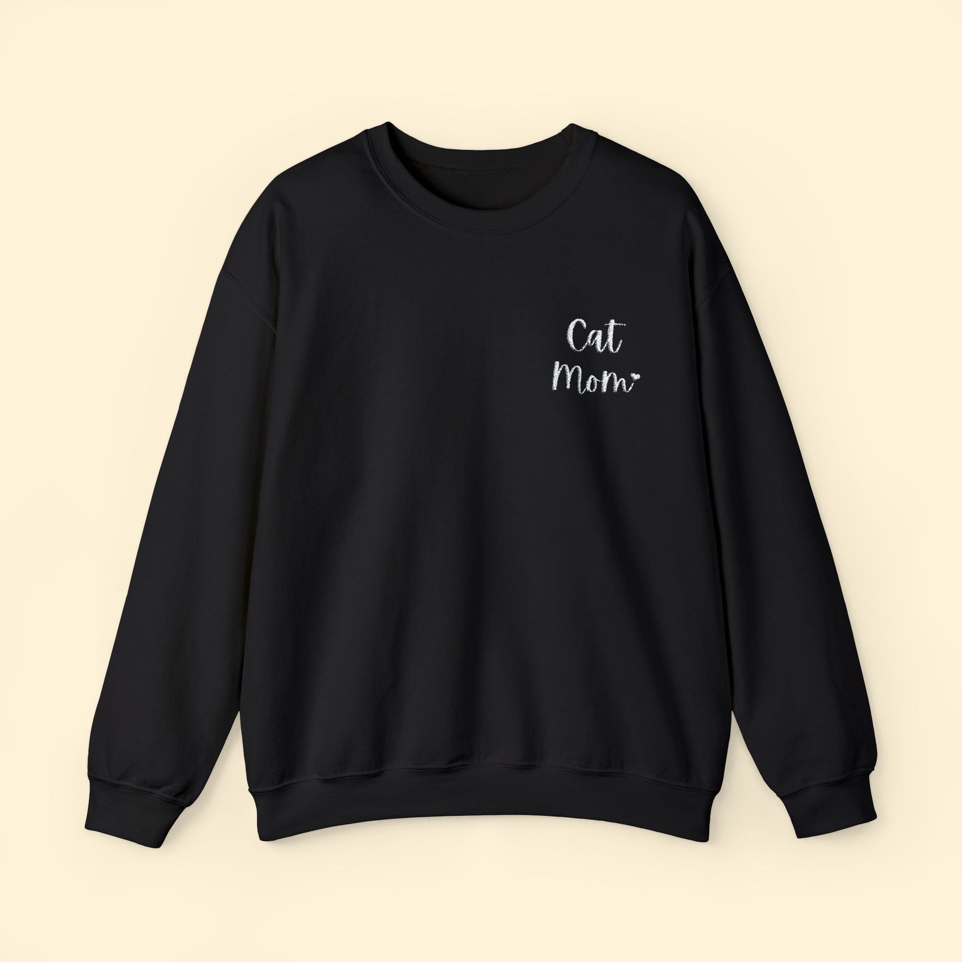 Cat Mom | Embroidered | Unisex Crewneck Sweatshirt - Detezi Designs - 22771260095914083507