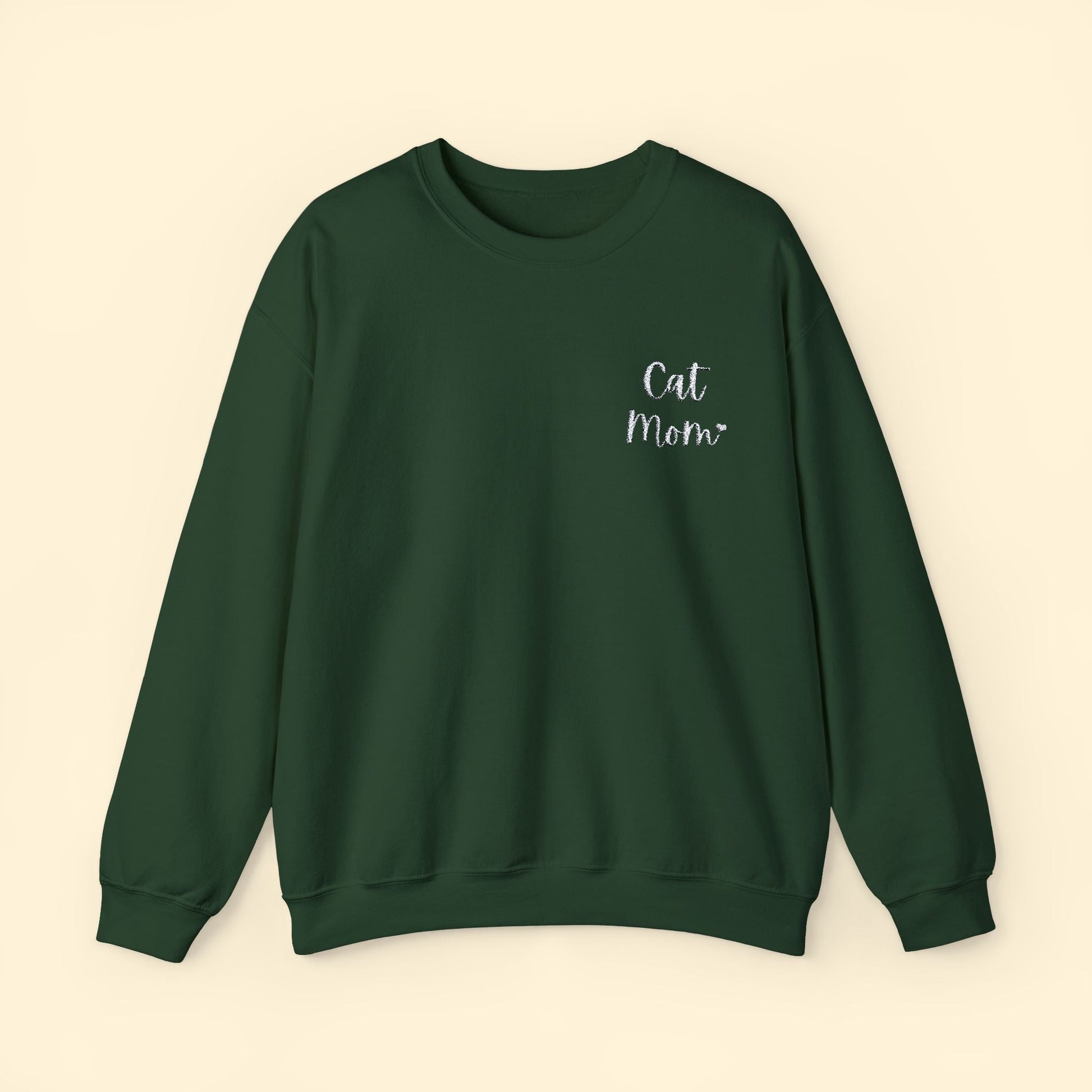 Cat Mom | Embroidered | Unisex Crewneck Sweatshirt - Detezi Designs - 27204791270366632446