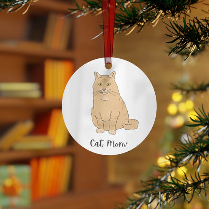 Cat Mom | Fluffy Orange Cat | Holiday Ornament - Detezi Designs - 30554539140335080149