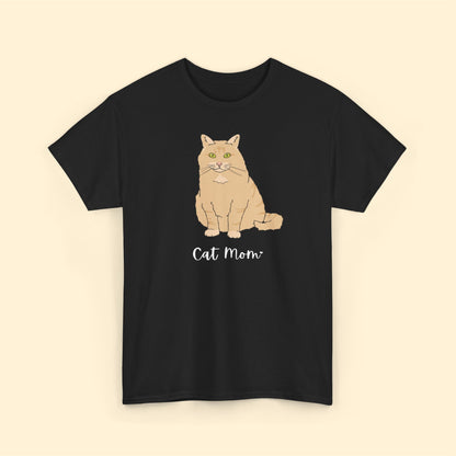 Cat Mom | Fluffy Orange Cat | Unisex T-shirt - Detezi Designs-33989624968253759413