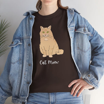 Cat Mom | Fluffy Orange Cat | Unisex T-shirt - Detezi Designs-42044732474036012014