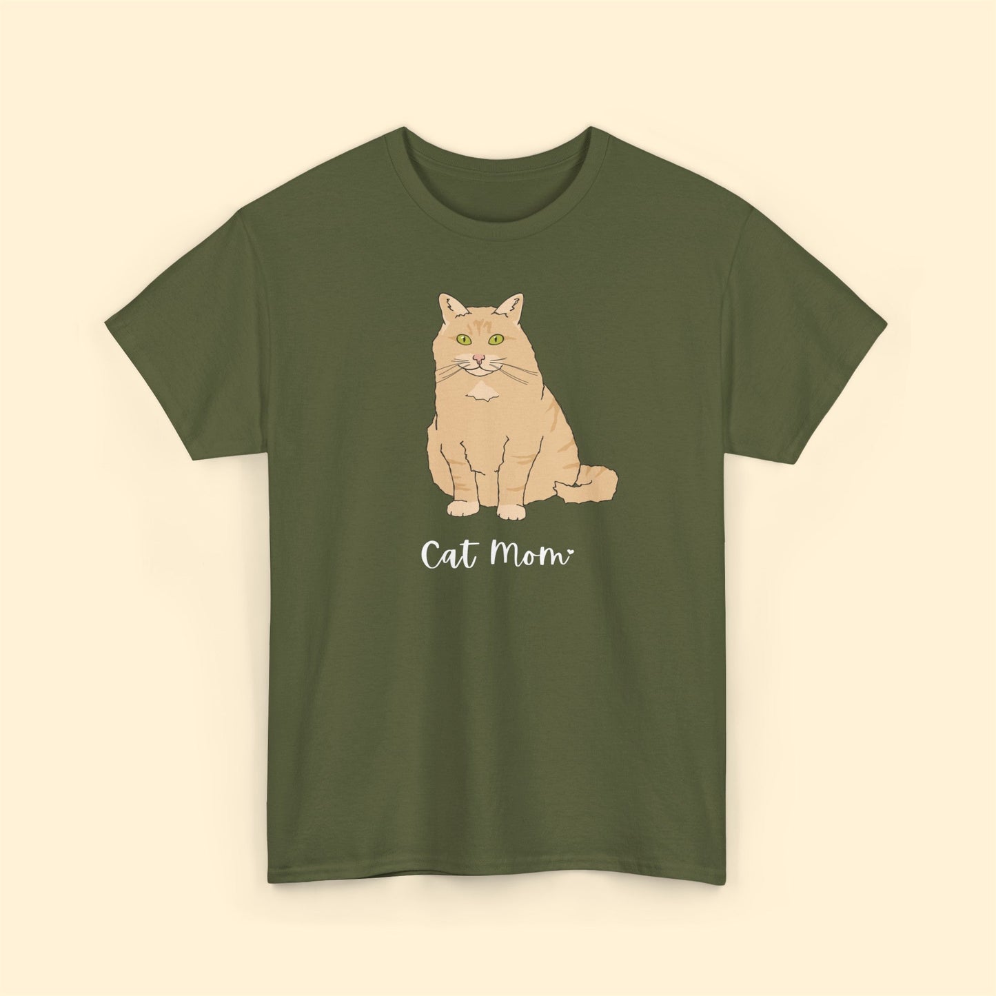 Cat Mom | Fluffy Orange Cat | Unisex T-shirt - Detezi Designs-42044732474036012014