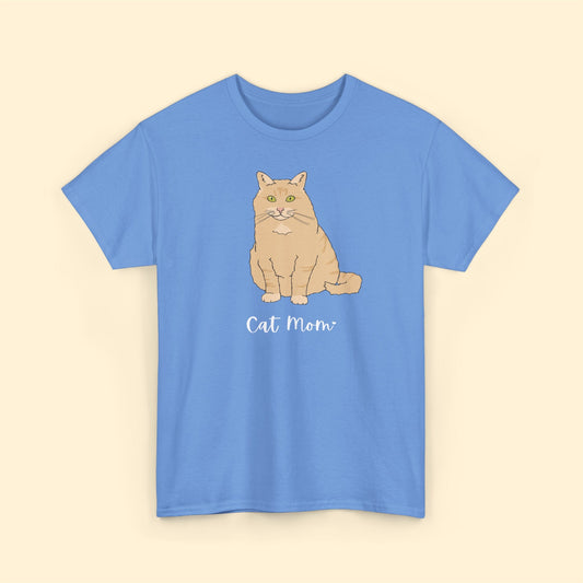 Cat Mom | Fluffy Orange Cat | Unisex T-shirt - Detezi Designs-90155339575670449918