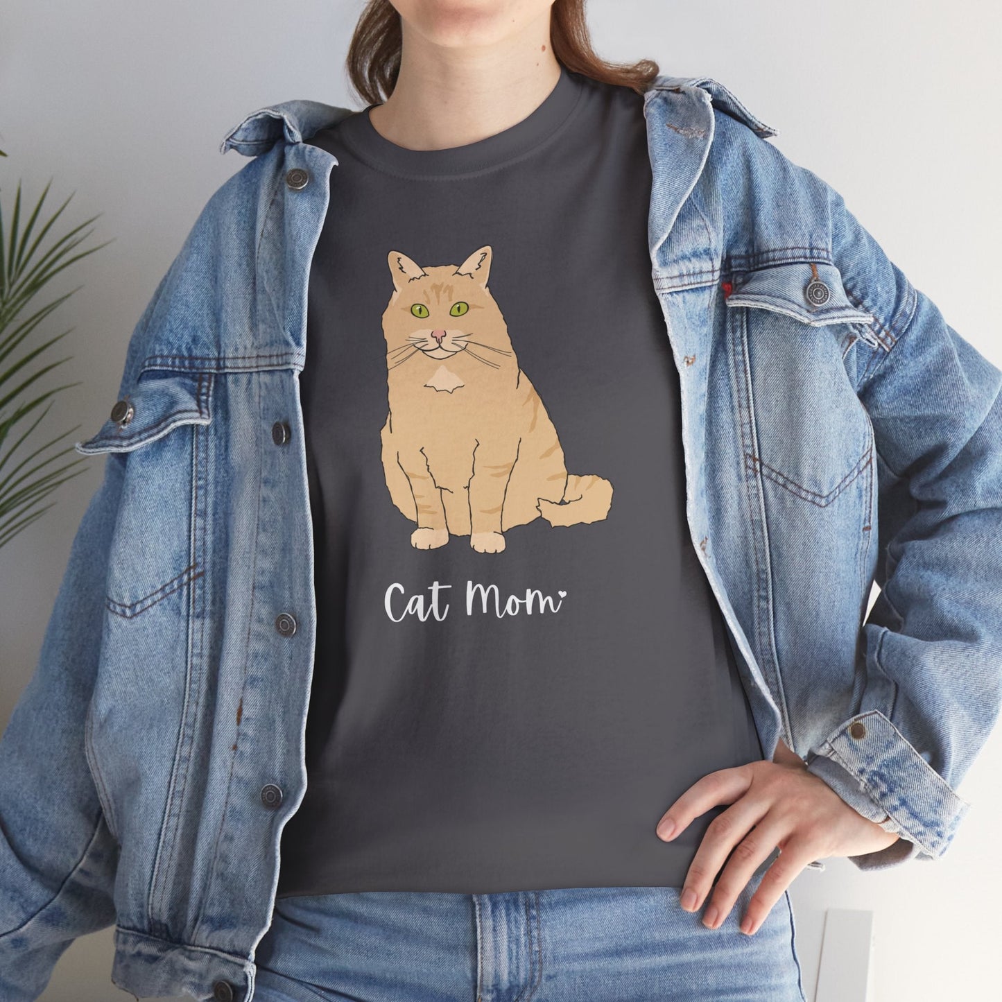 Cat Mom | Fluffy Orange Cat | Unisex T-shirt - Detezi Designs-90155339575670449918